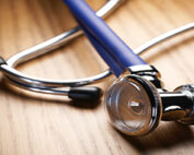 photo of a blue stethoscope