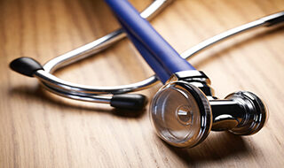 photo of a blue stethoscope