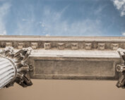 image of courthouse columns against the sky