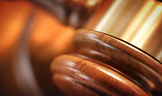 close up image of a gavel