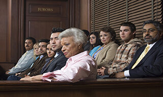 People sitting on a jury.