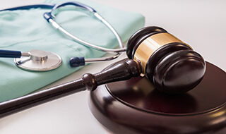 A gavel and stethoscope