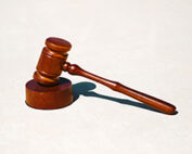 judge's gavel on white background