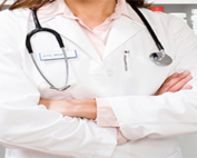 female doctor with stethoscope