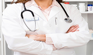 female doctor with stethoscope