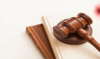 a gavel resting on books