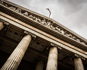 Front of a courthouse building